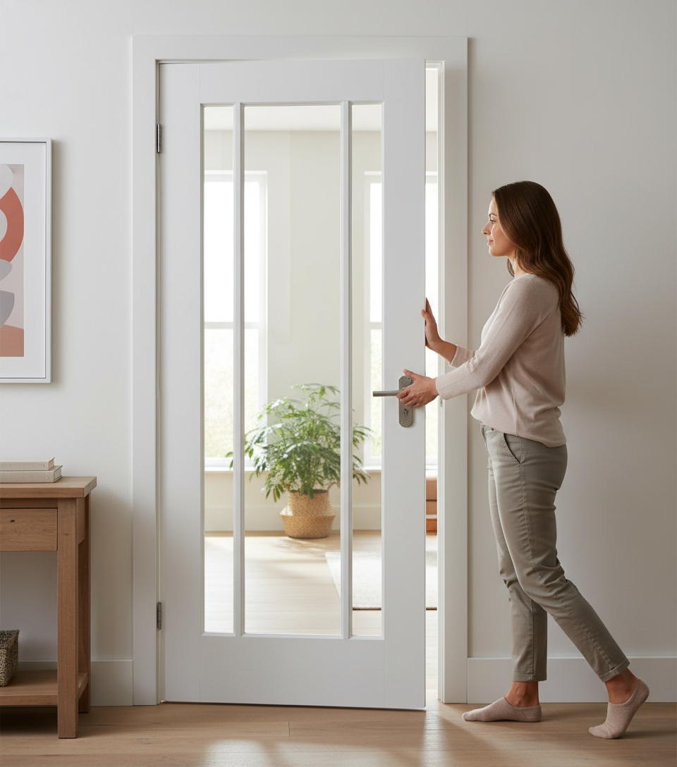 Premium Clear Glazed Internal Door with Engineered Construction, Decorative Beading, and Multiple Size Options for Modern and Traditional Interiors