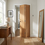 Internal Bi-Fold Door, Oak, Fully Finished, Farley 5 Panel Design