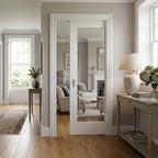 Internal Pocket Door Set, White Primed, 100mm, Pattern 10, Solid Core