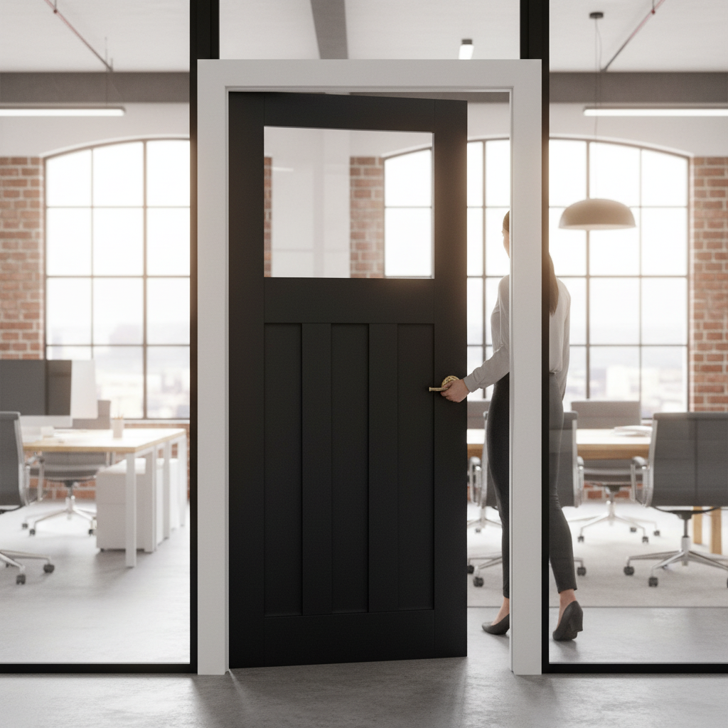 Premium Internal Fully Finished Oak Clear Glass Made-to-Measure Door with Modern Elegance and Natural Light Enhancement