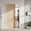 Premium Fire Rated Pocket Door System with Oak Veneer, Adjustable Track, and Durable Construction