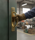 Premium Large Engraved Pull Handle with Right or Left Hand Options for Heavy Duty Use in Public Spaces