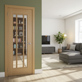 Premium Clear Glazed Internal Oak Door with Decorative Beading for Natural Light