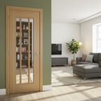 Premium Clear Glazed Internal Oak Door with Decorative Beading for Natural Light