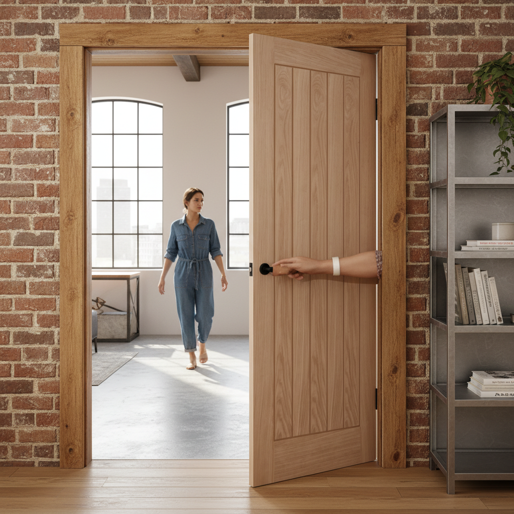 Premium Fully Finished Double Pocket Door Set with Oak Veneer and Galvanised Steel Frame for Strength and Stability