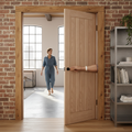 Premium Fully Finished Double Pocket Door Set with Oak Veneer and Galvanised Steel Frame for Strength and Stability