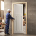 Premium White Fire Door with Engineered Construction, 30 Minutes Fire Rated, and Double Coated Finish for Enhanced Durability