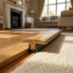 Connecting Profile Door Bar 990mm in Toffee Oak for Seamless Transitions - detail view