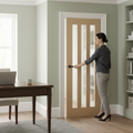 Premium Oak Internal Door with Obscure Glass Panels for Maximum Light Flow and Durability
