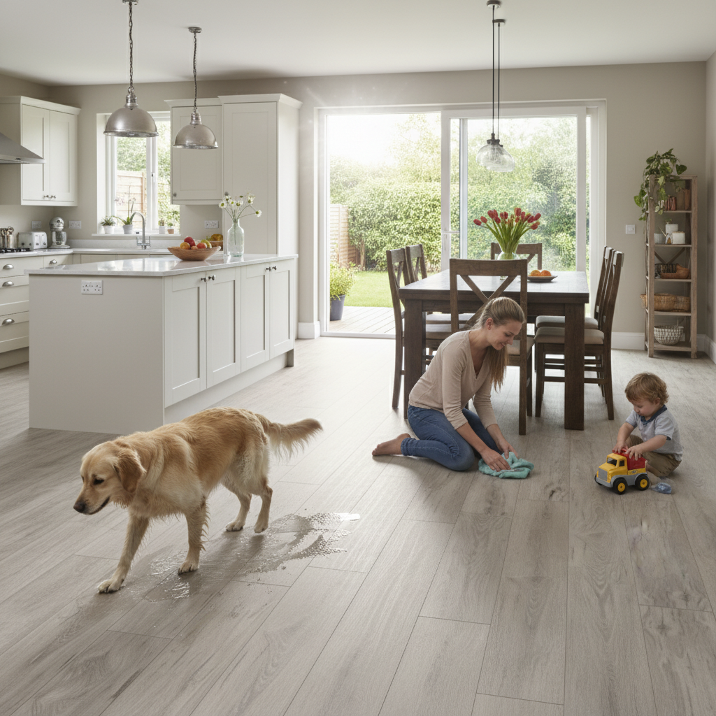 Premium 8mm Embossed Laminate Flooring - Water-Resistant, Durable, and Stylish for Any Room