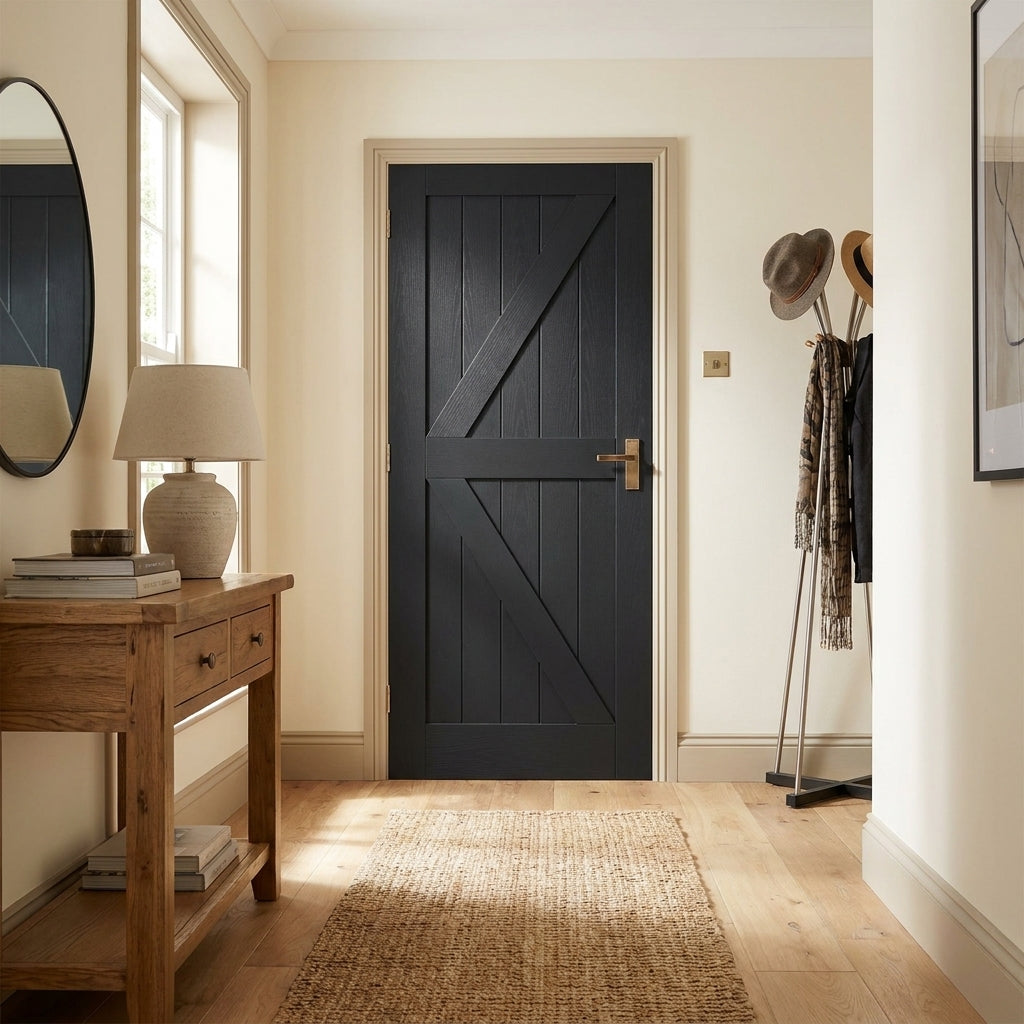 Black Internal Made-to-Measure Fully Finished Oak Barn Door
