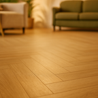 Herringbone Rigid Core LVT Flooring in Prime Oak, 5.5mm Thickness - detail view