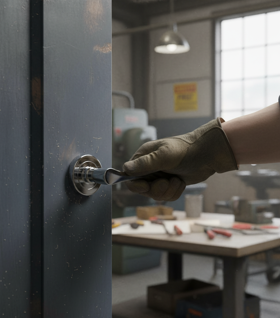 Premium Curved Style Door Lever on Round Rose with Two-Part Screw Design for Enhanced Durability and Functionality