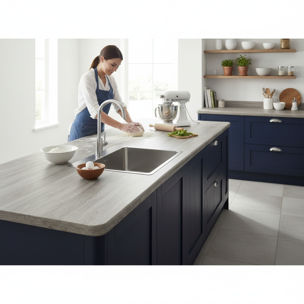 Premium Rounded Edge Laminate Worktop 3000mm x 600mm x 38mm - Durable and Stylish Surface for Modern Kitchens - Image 2