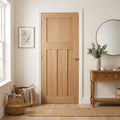 Internal Oak FD30 Fire Door Unfinished 1930's 4 Panel Solid Core
