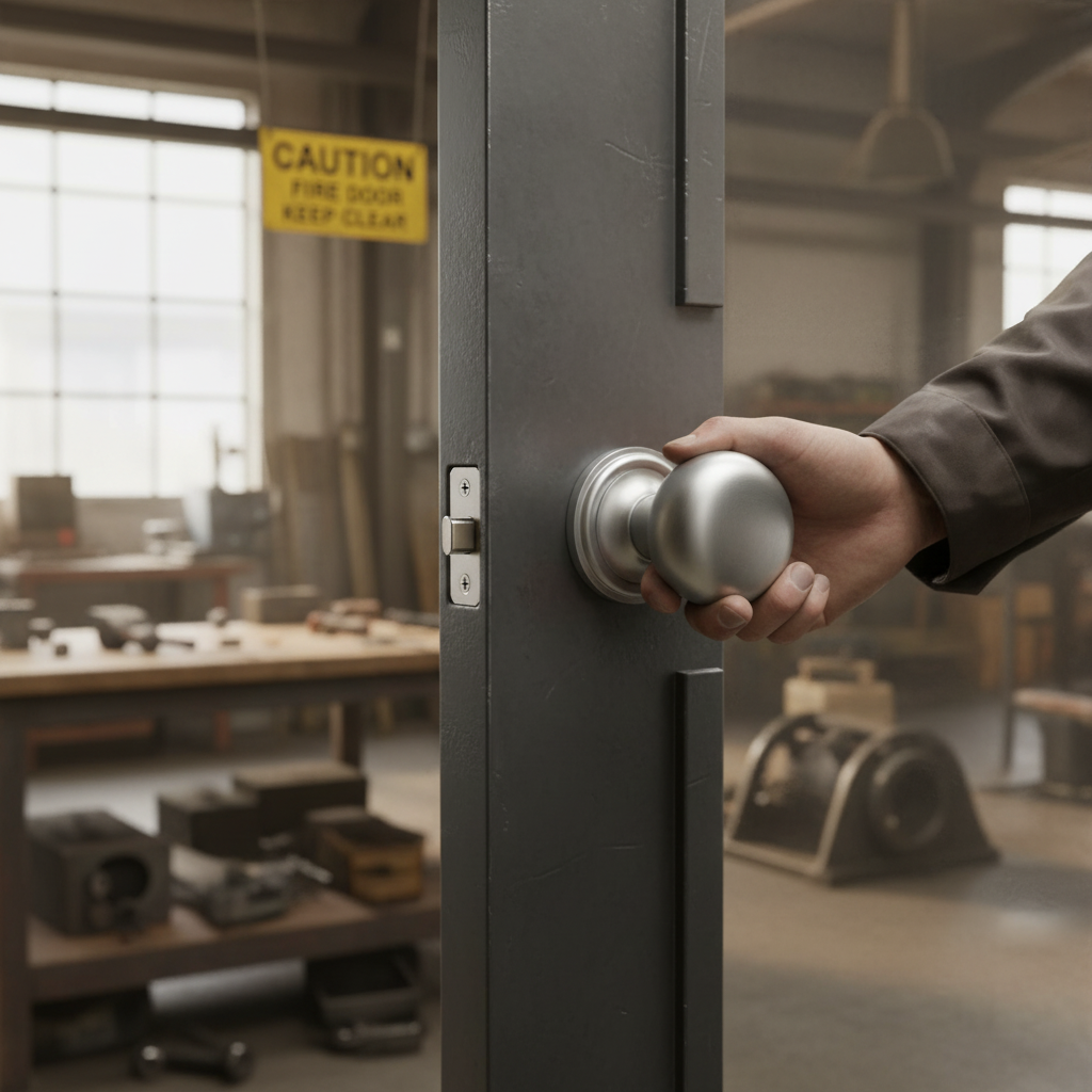 Premium Satin Chrome Mushroom Mortice Fire Door Knob Set with Ball Bearing Hinges and Tubular Latch - 10-Year Guarantee