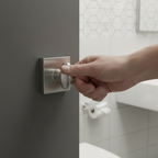 Premium WC Turn and Release Lock on Minimal Square Rose - Satin Chrome Finish with Contemporary Design and Durable Construction - Image 2