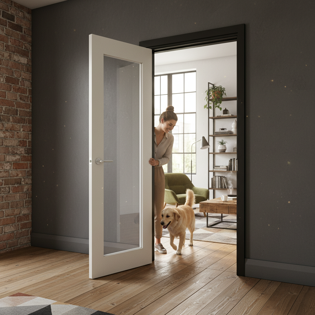 Premium Shaker Style Clear Glazed Door with Solid Core for Strength and Stability - 10 Year Warranty