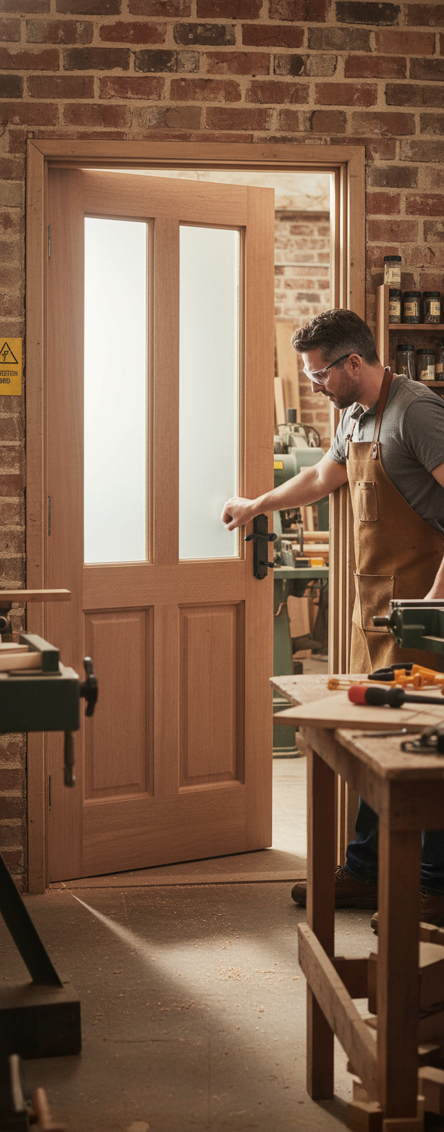 Premium Hardwood Door with Obscure Glass - Classic Single Glazed Design for Timeless Elegance