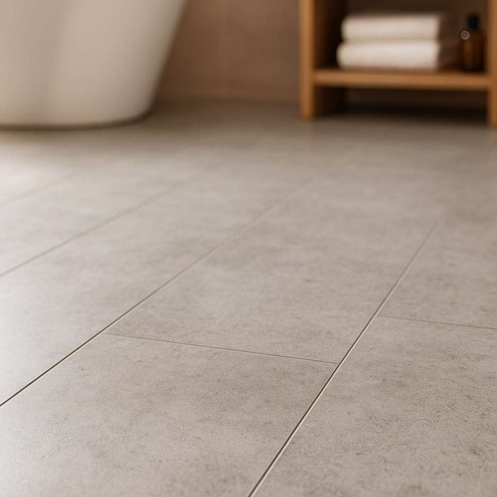 Water Resistant 8mm Laminate Flooring in Urban Concrete Stone Essence - detail view