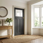 Black Internal Made-to-Measure Fully Finished Oak Door with Clear Glass