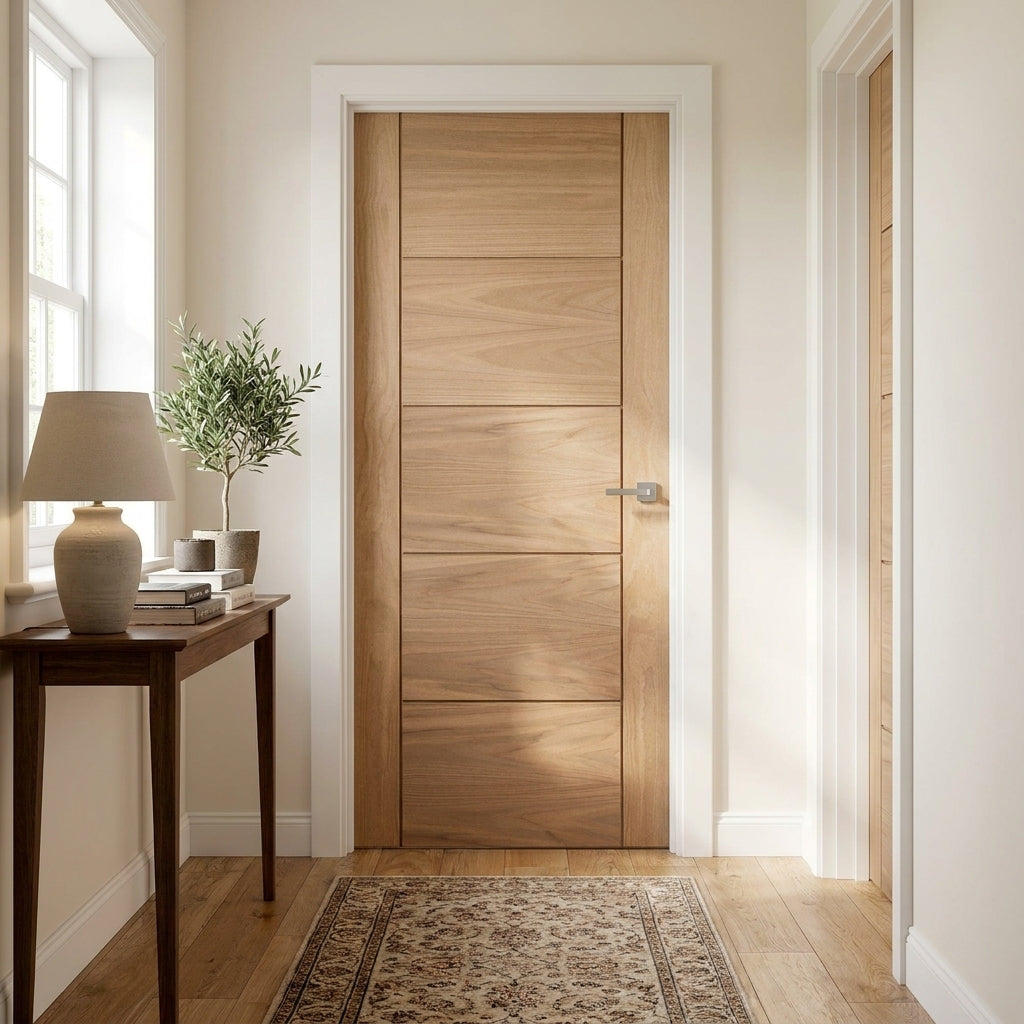 Internal Oak Door Unfinished Parma 5 Panel Solid Engineered Core