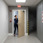 Premium Flush Fire Door with Crown Cut American Ash Veneer, Solid PB Core, and 10-Year Guarantee