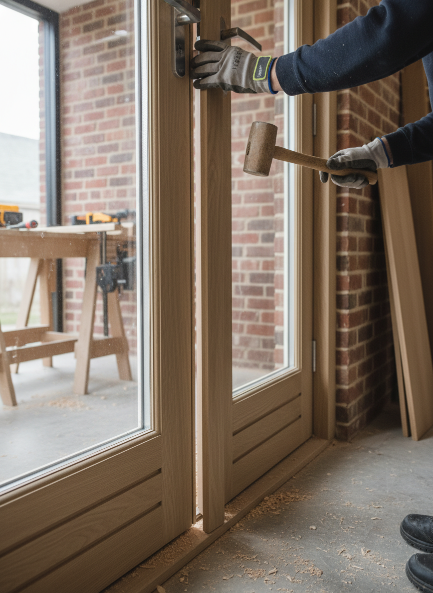 Premium Solid Oak External Door Pair Maker for Double Door Conversion, 44mm Thickness, Universal Size, Unfinished