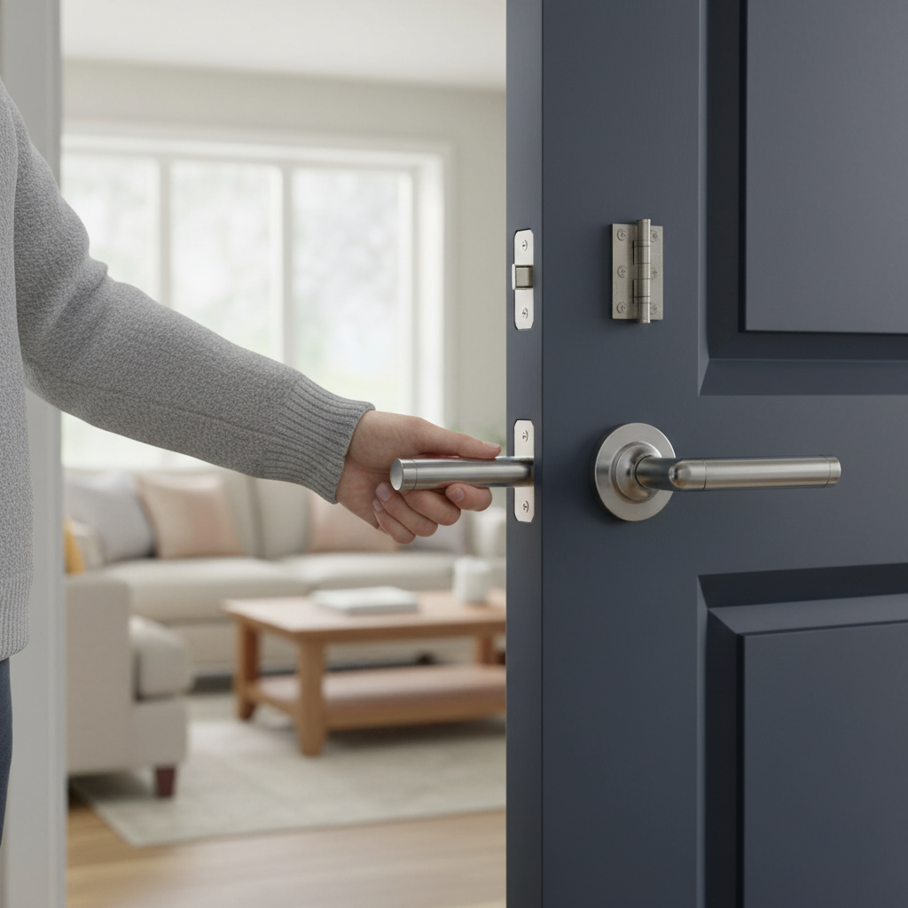 Premium Polished Chrome Door Handle Pack with Stainless Steel Hinges and Locks for Modern Interiors