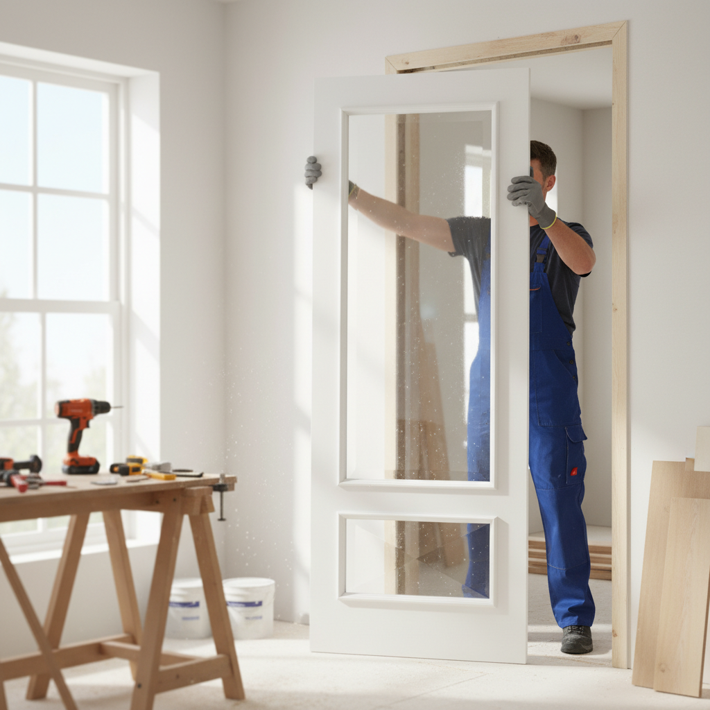 Premium Clear Glazed Internal Door with Cricket Bat Moulding and Solid Engineered Core for Durability