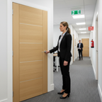Premium Oak Fire Door with Aluminium Inlays - Solid Core Design, Bespoke Sizes Available