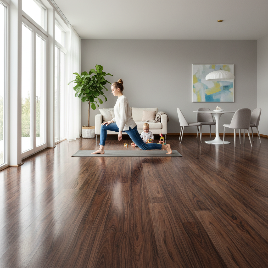 Premium 8mm High Gloss Laminate Flooring with Waterproof Surface and 5G Click Fitting System