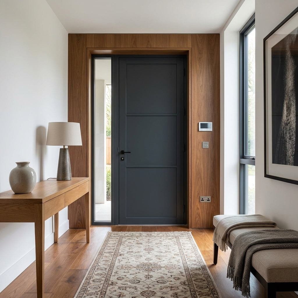 Internal Made-to-Measure 3 Panel Door, Fully Finished, Industrial, Jet Black