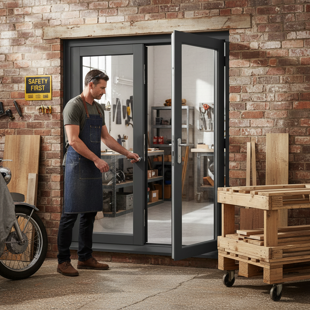 Premium Slimline External French Door Set with Double-Glazed Units and Modern Grey Finish - Ideal for Patios and Extensions