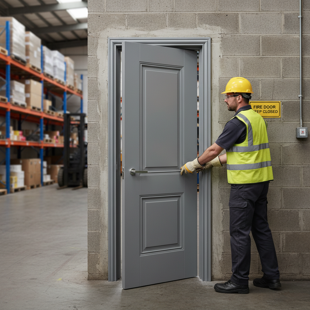 Premium Internal Grey Primed Arnhem FD30 Fire Door with Detailed Mouldings and Engineered Construction for Enhanced Safety