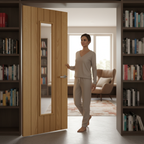 Premium Cottage Style Oak Internal Glazed Door with Clear Safety Glass Panel and Solid Core Construction