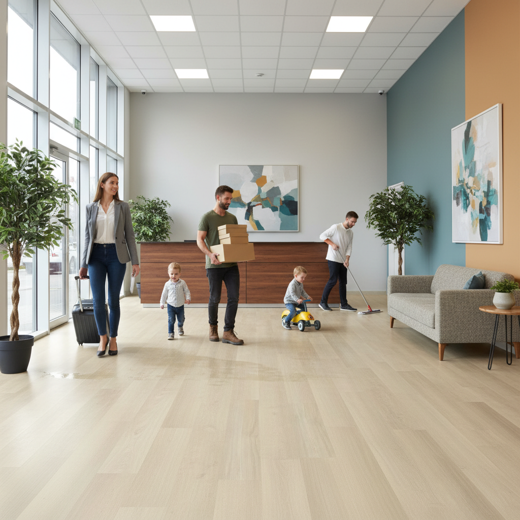 Premium 5mm Embossed Purecoat Rigid Core Vinyl Flooring - Rustic Oak Finish with Angle-Tight Click Installation - Image 2