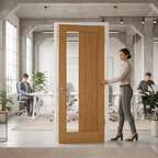 Premium Fully Finished Internal Clear Glass Door with Offset Design for Custom Sizes and Easy Installation