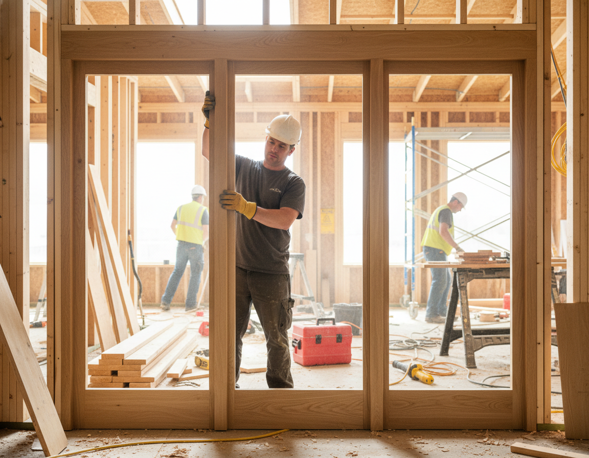 Premium Solid White Oak 3 Door Frame for Inward/Outward Opening with Unfinished Components and Customizable Size Options