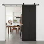 Professional Top Mount Sliding Door System with Soft Close and Black Finish for Barn Conversions and Unique Home Features