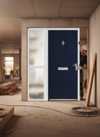 Premium Modern Flush External Fire Door Set with Sidelight - 30 Minute Fire Resistance and Versatile Colour Options