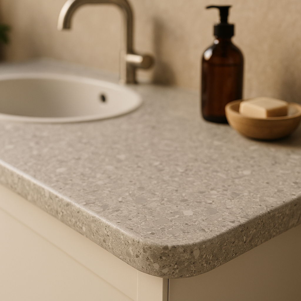 Laminate Worktop 3000mm x 600mm x 38mm in Matt Finish with Rounded Edges - detail view