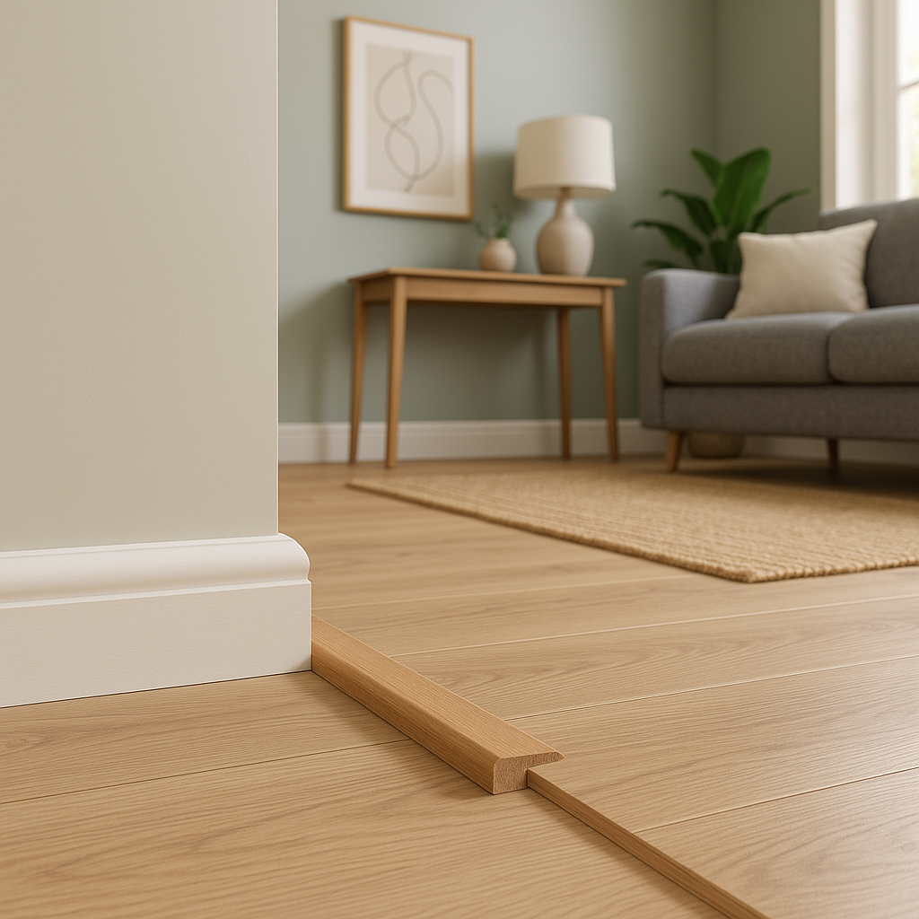 900mm Satin Lacquered End Profile Door Bar in Solid Oak