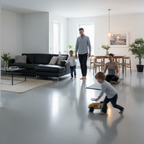 High Gloss Laminate Flooring - Light Grey 8mm Wide Body Tile with Water-Resistant Surface for Fast Fitting and Seamless...