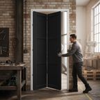 Premium Internal Fully Finished Industrial 3 Panel Solid Bi-Fold Door for Space Efficiency and Modern Aesthetics