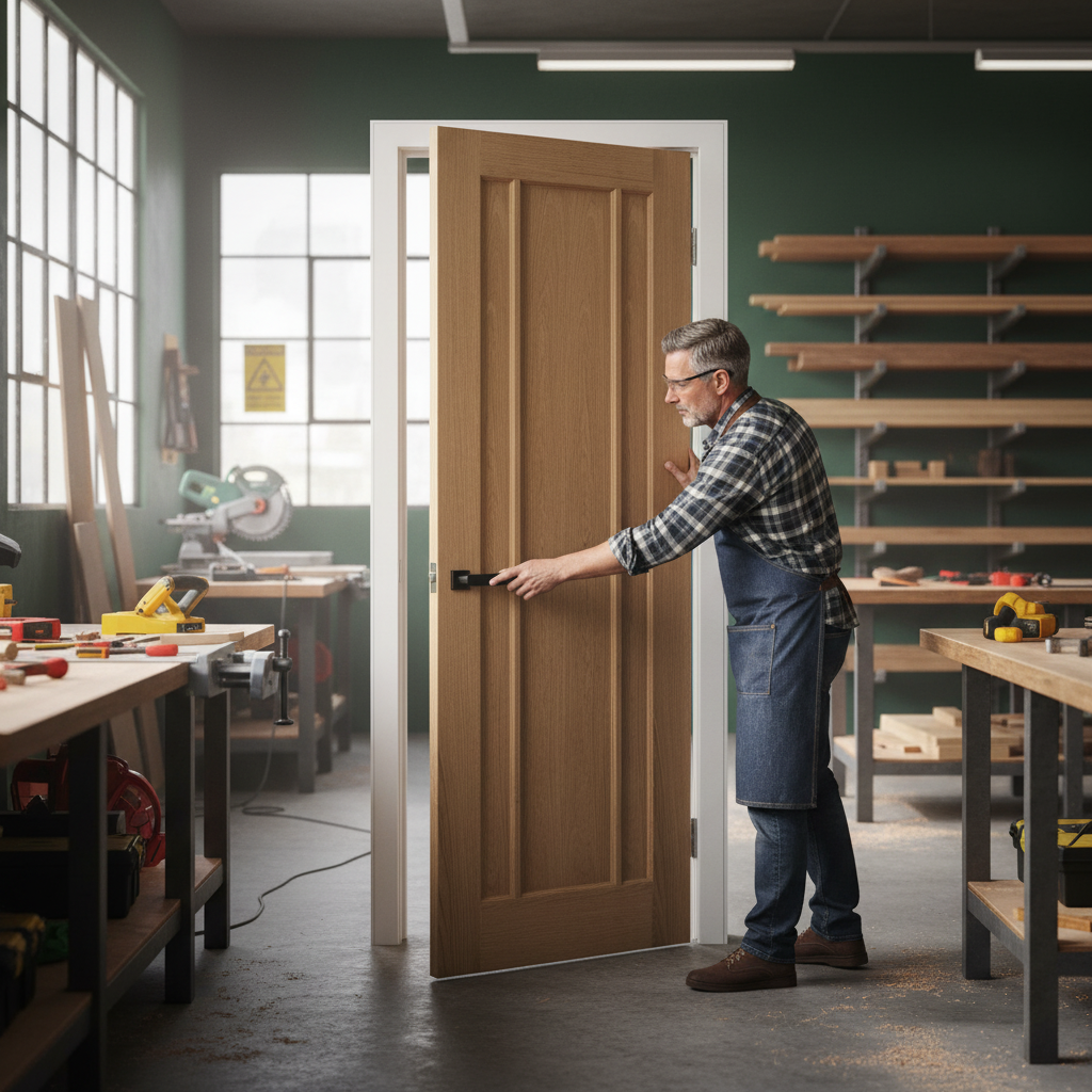 Premium Made-to-Measure Oak Internal Unfinished FD30 Fire Door with 30 Minutes Fire Resistance