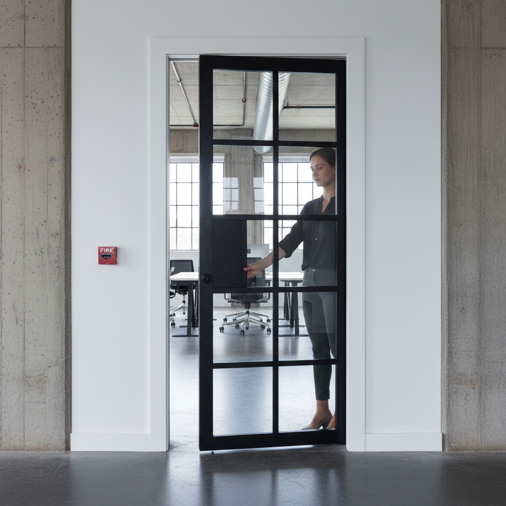 Premium Glazed Pocket Door Set with Galvanised Steel Frame and Adjustable Jambs for Seamless Installation
