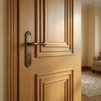Internal Oak Fire Door Fully Finished, Solid Engineered Core, Trinity Design - detail view