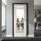 Premium Internal White Primed Door with One Panel Design and Obscure Tempered Glass