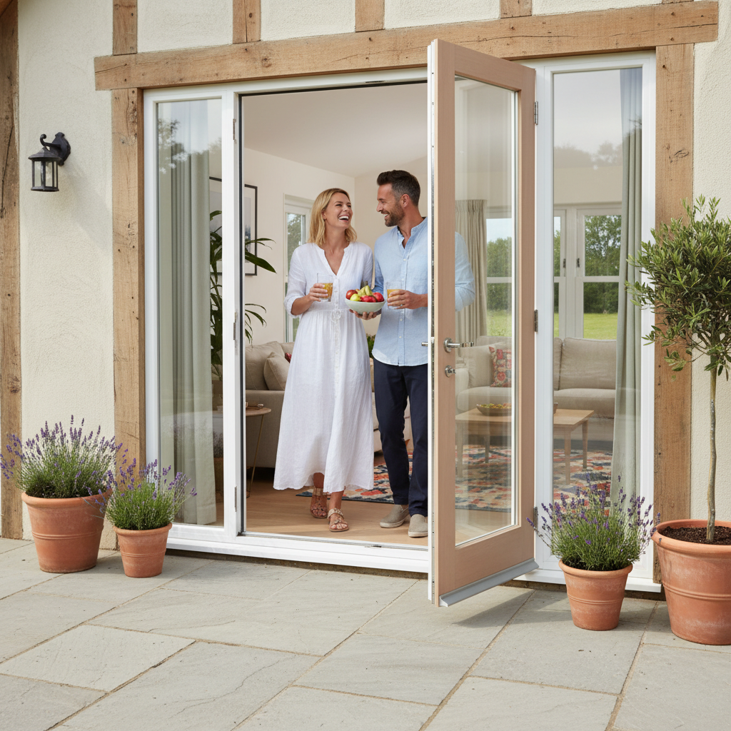 Premium Unfinished Hemlock External French Doors with Stylish Unglazed Patterns for Elegant Entrances